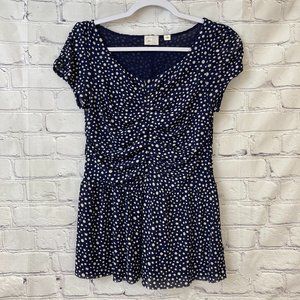 Postmark by Anthropologie polka dotted ruched top